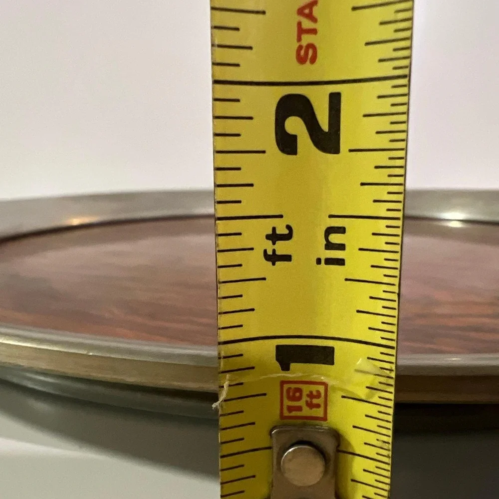 Vintage Kirk Stieff Pewter Wood Grain‎ Tray 14 in formica laminate cocktail MCM